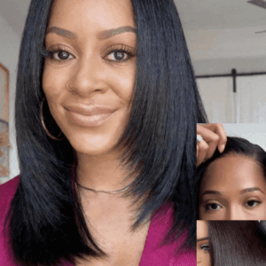 Yaki Straight Wear Go Bob Wig Pre Cut Lace Glueless Natural Human Hair