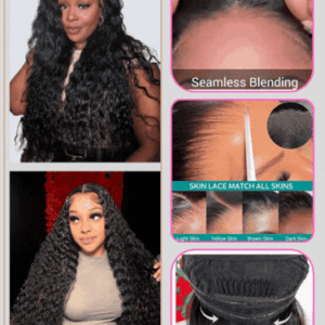 180% Density 13x6 HD Lace Frontal Wig | Long Deep Wave Glueless Human Hair Wig for Women